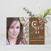 Invitation PixDezines Graduation, Bellissimo Damask (Debout devant)