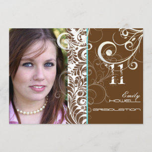 Invitation PixDezines Graduation, Bellissimo Damask