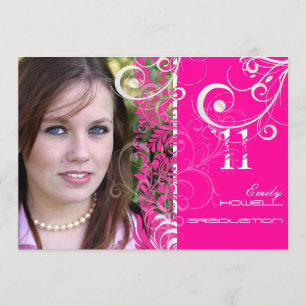 Invitation PixDezines Graduation, Bellissimo Damask