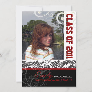 Invitation PixDezines Graduation, Bellissimo Damask