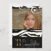 Invitation PixDezines Graduation, Zebra Print (Devant)