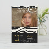 Invitation PixDezines Graduation, Zebra Print (Debout devant)