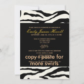 Invitation PixDezines Graduation, Zebra Print (Dos)