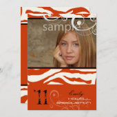 Invitation PixDezines Graduation, Zebra Print (Devant / Derrière)