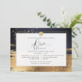 Invitation PixDezines GRAPHITE GREY GOLD BRUSHSTROKE Mitzvah (Debout devant)
