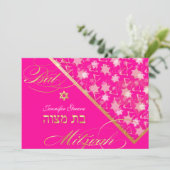 Invitation PixDezines grunge étoiles/Bat mitzvah (Debout devant)