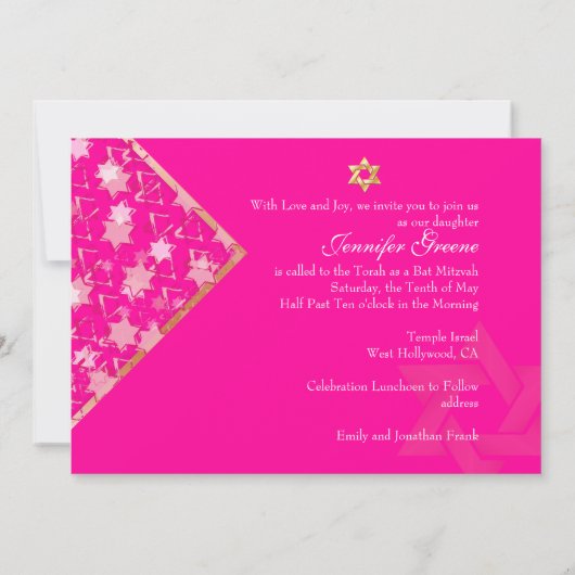 Invitation PixDezines grunge étoiles/Bat mitzvah (Dos)