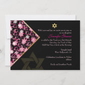 Invitation PixDezines grunge étoiles/Bat mitzvah (Dos)