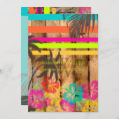 Invitation PixDezines Grunge tropical/thème de plage/couleurs (Devant / Derrière)