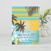 Invitation PixDezines Grunge tropical/thème de plage/couleurs (Debout devant)
