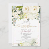 Invitation PixDezines H2 Albâtre Rose Première Communion Sain (Devant)