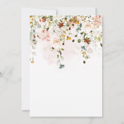 Invitation PixDezines H2 Automne Fleurs Jardin Boho Mariage (Dos)