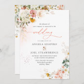 Invitation PixDezines H2 Automne Fleurs Jardin Boho Mariage (Devant / Derrière)