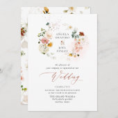 Invitation PixDezines H2 Automne Fleurs Jardin Boho Mariage I (Devant / Derrière)