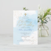 Invitation PixDezines H2 Baptême Bleu + 1er Anniversaire (Debout devant)