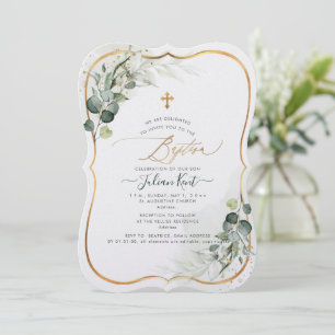 Invitation PixDezines H2 Baptême Eucalyptus