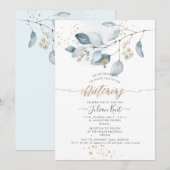 Invitation PixDezines H2 Baptême Eucalyptus Gommier Bleu (Devant / Derrière)