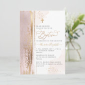 Invitation PixDezines H2 Baptême Rose Pâle (Debout devant)