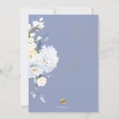 Invitation PixDezines H2 Bleus Hortensias Roses Crème Baptême (Dos)