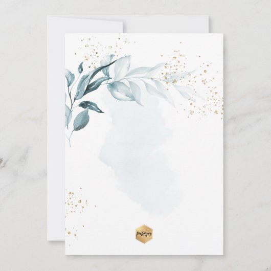 Invitation PixDezines H2 Blue Gum Eucalyptus Bautizo (Dos)