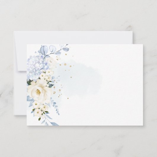 Invitation PixDezines H2 Blue Hydrangeas Cream Roses DÉTAILS (Dos)