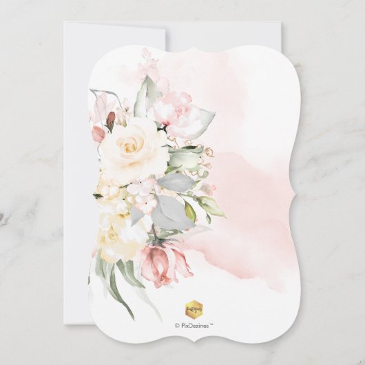 Invitation PixDezines H2 Blush Alabaster Rose Fête des mariée (Dos)