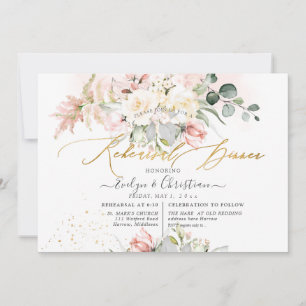 Invitation PixDezines H2 Blush Alabaster Rose Rehearsal