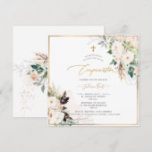 Invitation PixDezines H2 Blush Crème Roses Confirmation (Devant / Derrière)