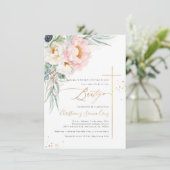 Invitation PixDezines H2 Blush Peonies Eucalyptus Bautizo (Debout devant)