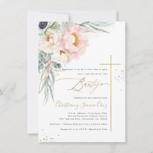 Invitation PixDezines H2 Blush Peonies Eucalyptus Bautizo