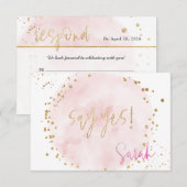 Invitation PixDezines H2 Blush Pink Cotton Candy Mitzvah RSVP (Devant / Derrière)