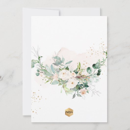 Invitation PixDezines H2 Blush Rose Christening (Dos)