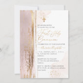Invitation PixDezines H2 Blush rose Première Communion Sainte (Devant)