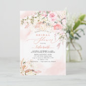 Invitation PixDezines H2 Blush Roses Hydrangea Fête des marié (Debout devant)