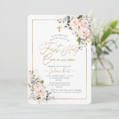 Invitation PixDezines H2 Blush Roses première sainte communio (Debout devant)