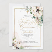 Invitation PixDezines H2 Blush Roses première sainte communio (Devant)