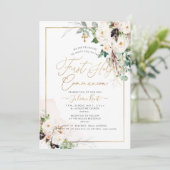 Invitation PixDezines H2 Blush Roses première sainte communio (Debout devant)