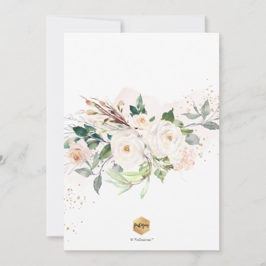 Invitation PixDezines H2 Blush Roses première sainte communio (Dos)