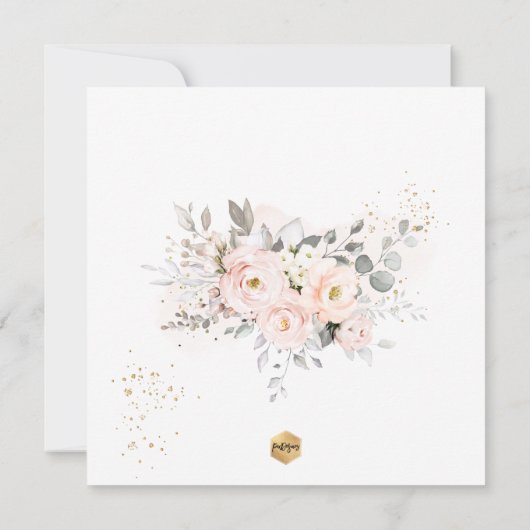 Invitation PixDezines H2 Blush Roses première sainte communio (Dos)