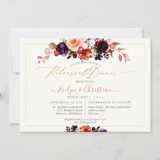 Invitation PixDezines H2 Bouquets Automne Fleurs en Foliage (Devant)