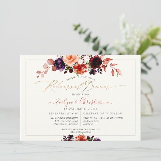 Invitation PixDezines H2 Bouquets Automne Fleurs en Foliage (Debout devant)