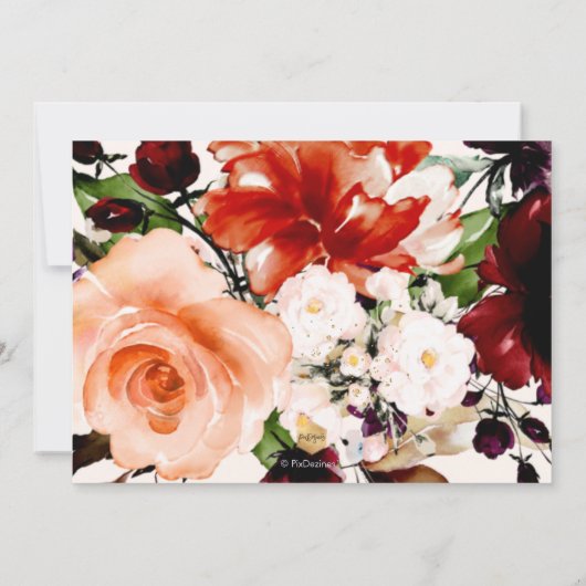 Invitation PixDezines H2 Bouquets Automne Fleurs en Foliage (Dos)