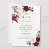 Invitation PixDezines H2 Burgundy Blush Bridal Luncheon (Devant)