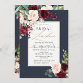 Invitation PixDezines H2 Burgundy Blush Bridal Luncheon (Devant / Derrière)