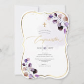 Invitation PixDezines H2 Confirmation Violet Eucalyptus (Devant)