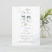 Invitation PixDezines H2 Dusty Blue Eucalyptus Baptême (Debout devant)