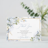 Invitation PixDezines H2 Dusty Blue Roses Baptême Merci (Debout devant)