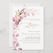Invitation PixDezines H2 Dusty Blush Gum Eucalyptus Bautizo (Devant)