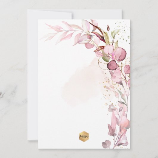 Invitation PixDezines H2 Dusty Blush Gum Foliage Communion (Dos)