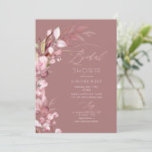 Invitation PixDezines H2 Dusty Rose Eucalyptus Fête des marié (Debout devant)